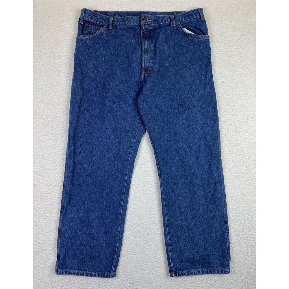 Dickies Jeans Mens 42x30 Blue Dark Wash Denim Workwear Straight Leg Zip Fly